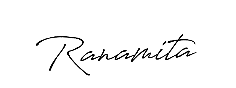 How to make Ranamita name signature. Use Antro_Vectra_Bolder style for creating short signs online. This is the latest handwritten sign. Ranamita signature style 7 images and pictures png