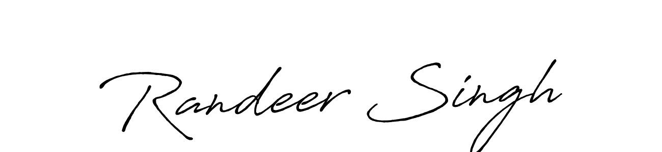Make a beautiful signature design for name Randeer Singh. With this signature (Antro_Vectra_Bolder) style, you can create a handwritten signature for free. Randeer Singh signature style 7 images and pictures png