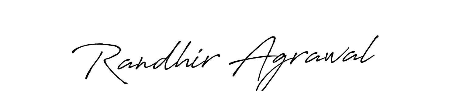 Use a signature maker to create a handwritten signature online. With this signature software, you can design (Antro_Vectra_Bolder) your own signature for name Randhir Agrawal. Randhir Agrawal signature style 7 images and pictures png