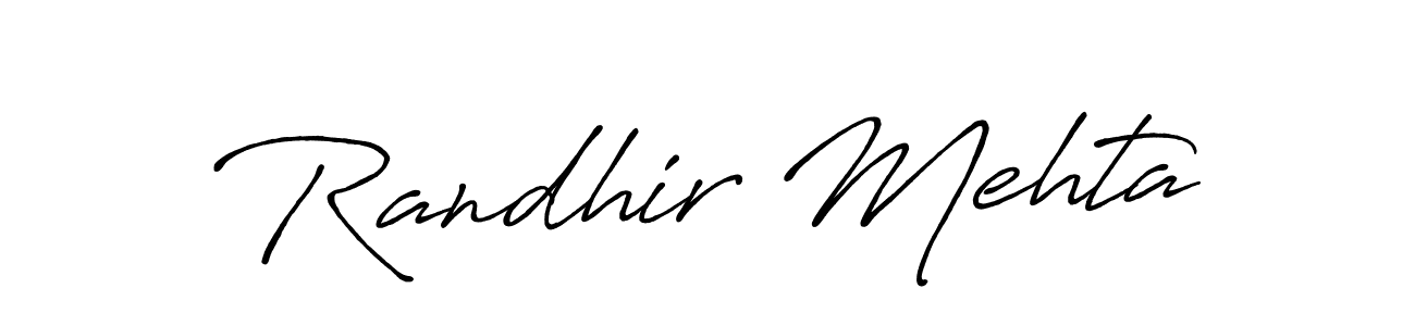 Similarly Antro_Vectra_Bolder is the best handwritten signature design. Signature creator online .You can use it as an online autograph creator for name Randhir Mehta. Randhir Mehta signature style 7 images and pictures png