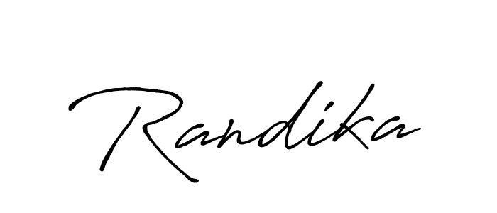Randika stylish signature style. Best Handwritten Sign (Antro_Vectra_Bolder) for my name. Handwritten Signature Collection Ideas for my name Randika. Randika signature style 7 images and pictures png