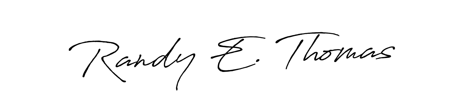 Create a beautiful signature design for name Randy E. Thomas. With this signature (Antro_Vectra_Bolder) fonts, you can make a handwritten signature for free. Randy E. Thomas signature style 7 images and pictures png