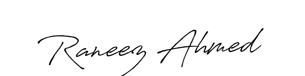 Make a beautiful signature design for name Raneez Ahmed. With this signature (Antro_Vectra_Bolder) style, you can create a handwritten signature for free. Raneez Ahmed signature style 7 images and pictures png