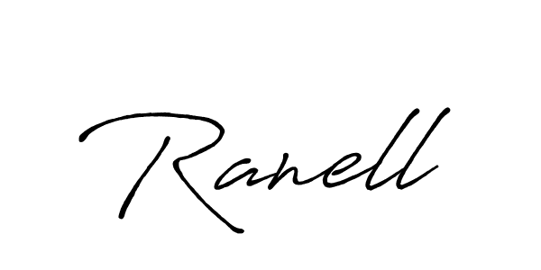 Ranell stylish signature style. Best Handwritten Sign (Antro_Vectra_Bolder) for my name. Handwritten Signature Collection Ideas for my name Ranell. Ranell signature style 7 images and pictures png