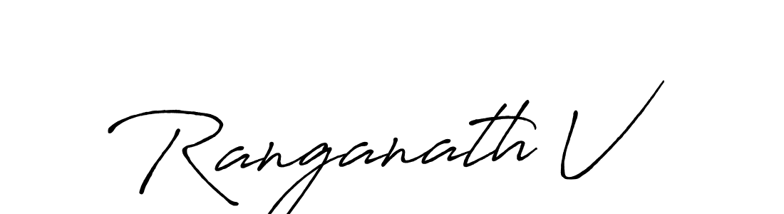 How to make Ranganath V name signature. Use Antro_Vectra_Bolder style for creating short signs online. This is the latest handwritten sign. Ranganath V signature style 7 images and pictures png