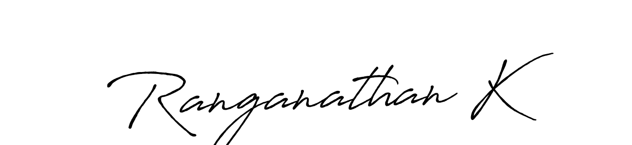 How to make Ranganathan K name signature. Use Antro_Vectra_Bolder style for creating short signs online. This is the latest handwritten sign. Ranganathan K signature style 7 images and pictures png