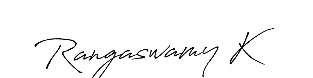 Use a signature maker to create a handwritten signature online. With this signature software, you can design (Antro_Vectra_Bolder) your own signature for name Rangaswamy K. Rangaswamy K signature style 7 images and pictures png