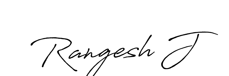 How to make Rangesh J name signature. Use Antro_Vectra_Bolder style for creating short signs online. This is the latest handwritten sign. Rangesh J signature style 7 images and pictures png