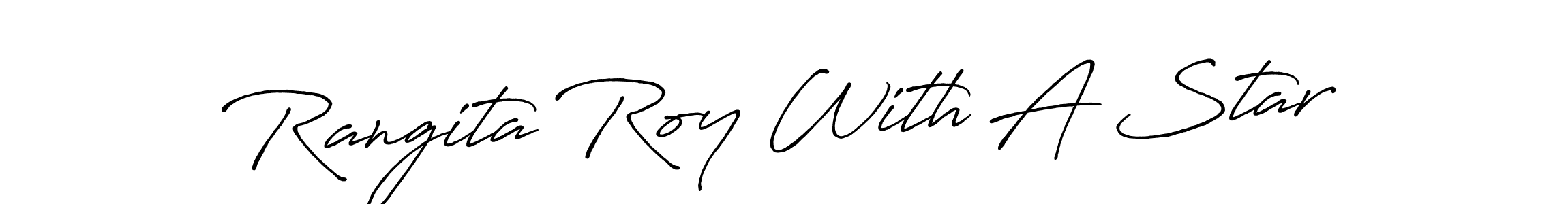 How to make Rangita Roy With A Star name signature. Use Antro_Vectra_Bolder style for creating short signs online. This is the latest handwritten sign. Rangita Roy With A Star signature style 7 images and pictures png