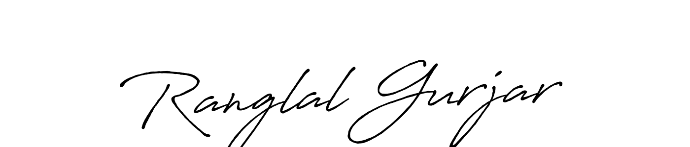 Also we have Ranglal Gurjar name is the best signature style. Create professional handwritten signature collection using Antro_Vectra_Bolder autograph style. Ranglal Gurjar signature style 7 images and pictures png