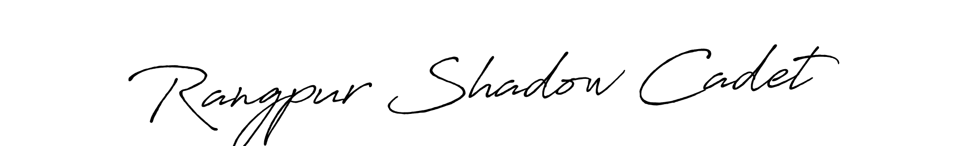 Create a beautiful signature design for name Rangpur Shadow Cadet. With this signature (Antro_Vectra_Bolder) fonts, you can make a handwritten signature for free. Rangpur Shadow Cadet signature style 7 images and pictures png