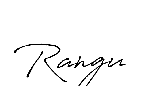 Rangu stylish signature style. Best Handwritten Sign (Antro_Vectra_Bolder) for my name. Handwritten Signature Collection Ideas for my name Rangu. Rangu signature style 7 images and pictures png