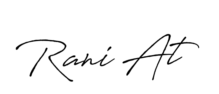 if you are searching for the best signature style for your name Rani At. so please give up your signature search. here we have designed multiple signature styles  using Antro_Vectra_Bolder. Rani At signature style 7 images and pictures png