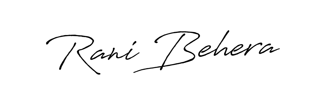 How to make Rani Behera name signature. Use Antro_Vectra_Bolder style for creating short signs online. This is the latest handwritten sign. Rani Behera signature style 7 images and pictures png