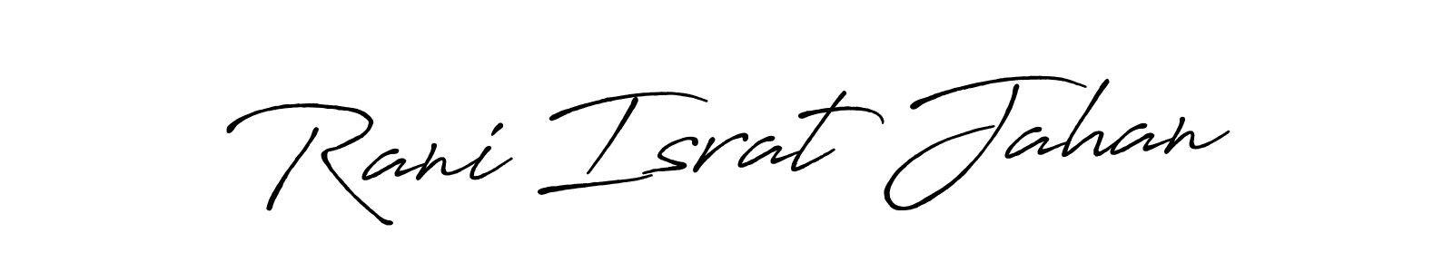 Make a beautiful signature design for name Rani Israt Jahan. With this signature (Antro_Vectra_Bolder) style, you can create a handwritten signature for free. Rani Israt Jahan signature style 7 images and pictures png
