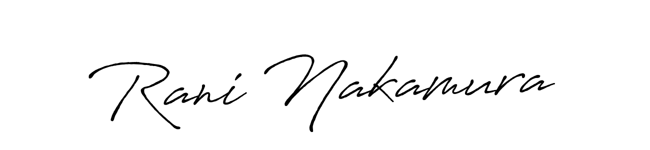 Create a beautiful signature design for name Rani Nakamura. With this signature (Antro_Vectra_Bolder) fonts, you can make a handwritten signature for free. Rani Nakamura signature style 7 images and pictures png