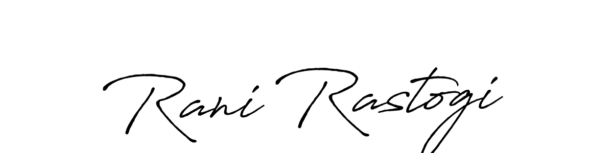 Also You can easily find your signature by using the search form. We will create Rani Rastogi name handwritten signature images for you free of cost using Antro_Vectra_Bolder sign style. Rani Rastogi signature style 7 images and pictures png