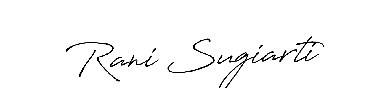 How to make Rani Sugiarti name signature. Use Antro_Vectra_Bolder style for creating short signs online. This is the latest handwritten sign. Rani Sugiarti signature style 7 images and pictures png