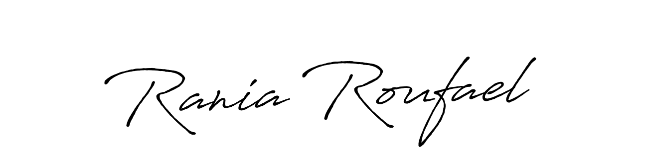 Make a beautiful signature design for name Rania Roufael. With this signature (Antro_Vectra_Bolder) style, you can create a handwritten signature for free. Rania Roufael signature style 7 images and pictures png