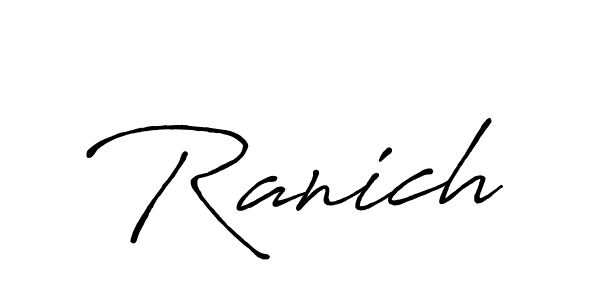 Use a signature maker to create a handwritten signature online. With this signature software, you can design (Antro_Vectra_Bolder) your own signature for name Ranich. Ranich signature style 7 images and pictures png