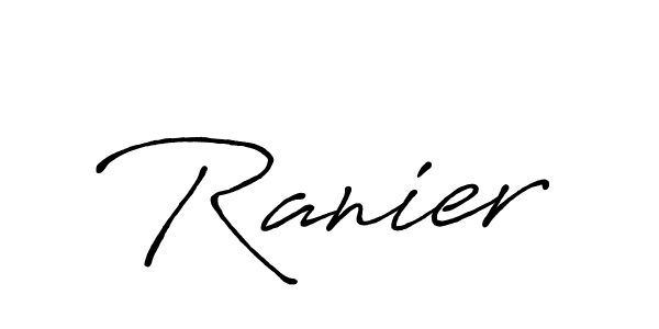 Design your own signature with our free online signature maker. With this signature software, you can create a handwritten (Antro_Vectra_Bolder) signature for name Ranier. Ranier signature style 7 images and pictures png