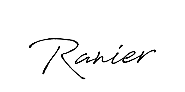 Design your own signature with our free online signature maker. With this signature software, you can create a handwritten (Antro_Vectra_Bolder) signature for name Ranier. Ranier signature style 7 images and pictures png