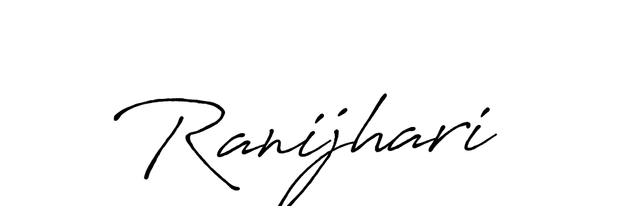 Also we have Ranijhari name is the best signature style. Create professional handwritten signature collection using Antro_Vectra_Bolder autograph style. Ranijhari signature style 7 images and pictures png