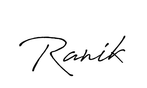 Use a signature maker to create a handwritten signature online. With this signature software, you can design (Antro_Vectra_Bolder) your own signature for name Ranik. Ranik signature style 7 images and pictures png
