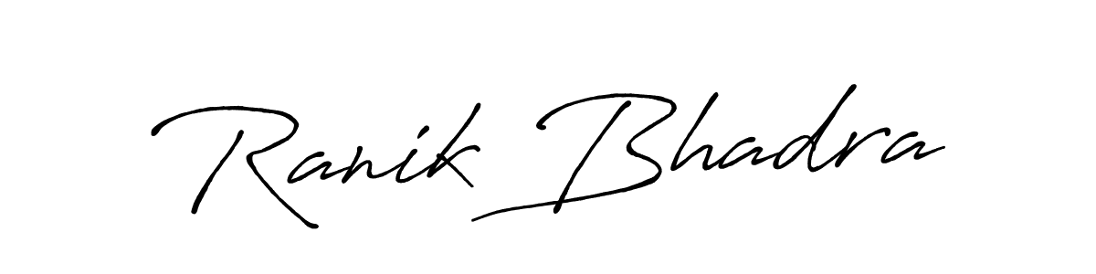 Similarly Antro_Vectra_Bolder is the best handwritten signature design. Signature creator online .You can use it as an online autograph creator for name Ranik Bhadra. Ranik Bhadra signature style 7 images and pictures png