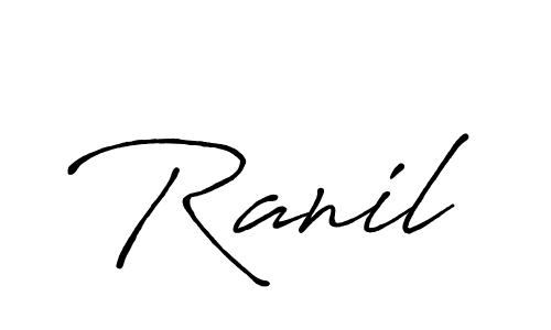 Make a beautiful signature design for name Ranil. With this signature (Antro_Vectra_Bolder) style, you can create a handwritten signature for free. Ranil signature style 7 images and pictures png