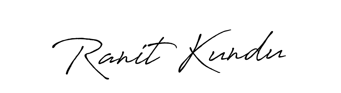 Create a beautiful signature design for name Ranit Kundu. With this signature (Antro_Vectra_Bolder) fonts, you can make a handwritten signature for free. Ranit Kundu signature style 7 images and pictures png