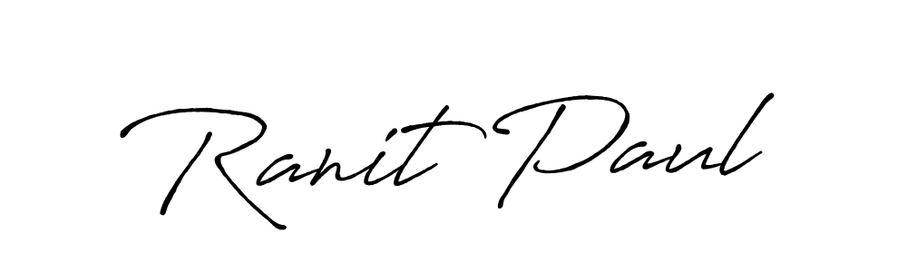 How to make Ranit Paul name signature. Use Antro_Vectra_Bolder style for creating short signs online. This is the latest handwritten sign. Ranit Paul signature style 7 images and pictures png