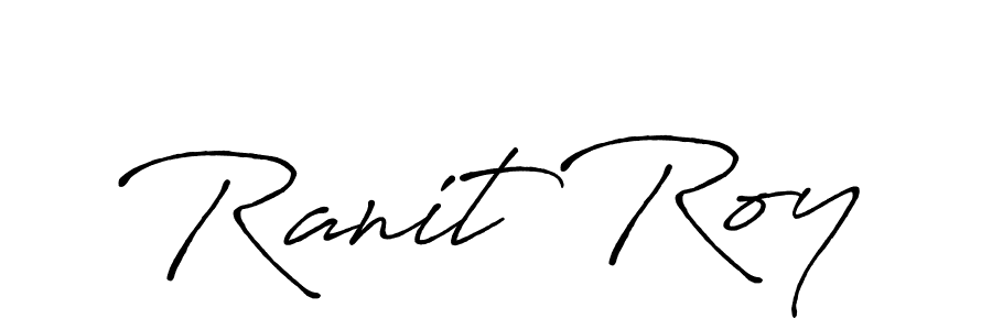 How to make Ranit Roy name signature. Use Antro_Vectra_Bolder style for creating short signs online. This is the latest handwritten sign. Ranit Roy signature style 7 images and pictures png