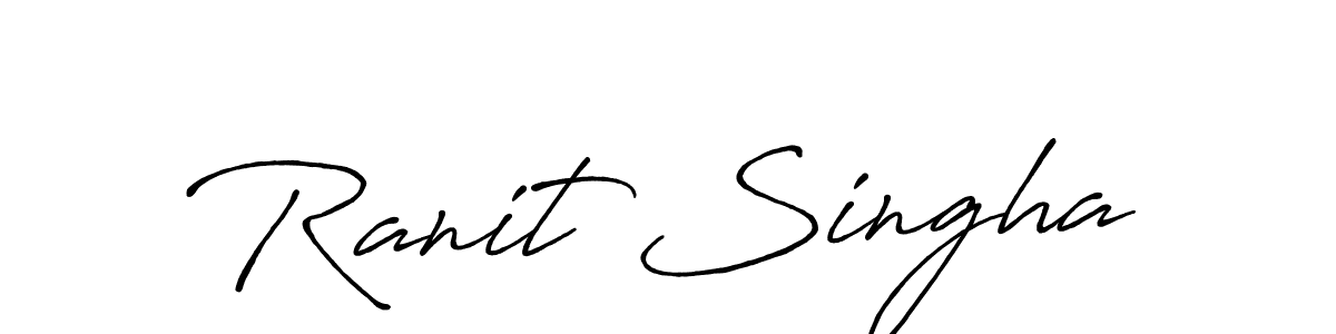 You should practise on your own different ways (Antro_Vectra_Bolder) to write your name (Ranit Singha) in signature. don't let someone else do it for you. Ranit Singha signature style 7 images and pictures png