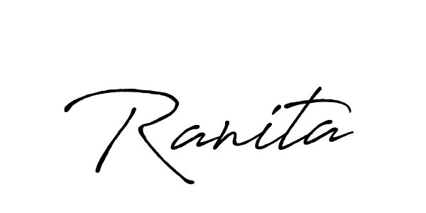 How to make Ranita name signature. Use Antro_Vectra_Bolder style for creating short signs online. This is the latest handwritten sign. Ranita signature style 7 images and pictures png