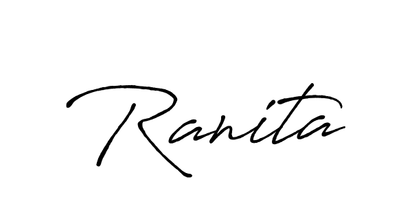 How to make Ranita name signature. Use Antro_Vectra_Bolder style for creating short signs online. This is the latest handwritten sign. Ranita signature style 7 images and pictures png