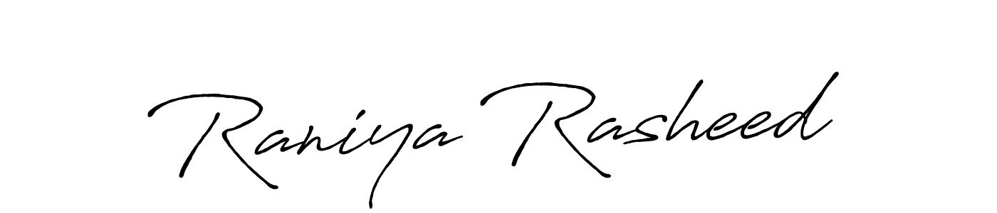 Raniya Rasheed stylish signature style. Best Handwritten Sign (Antro_Vectra_Bolder) for my name. Handwritten Signature Collection Ideas for my name Raniya Rasheed. Raniya Rasheed signature style 7 images and pictures png