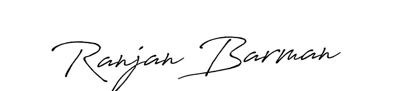 How to make Ranjan Barman name signature. Use Antro_Vectra_Bolder style for creating short signs online. This is the latest handwritten sign. Ranjan Barman signature style 7 images and pictures png