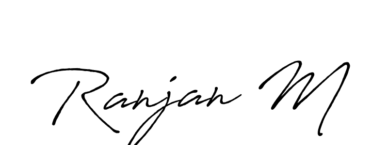 How to make Ranjan M signature? Antro_Vectra_Bolder is a professional autograph style. Create handwritten signature for Ranjan M name. Ranjan M signature style 7 images and pictures png
