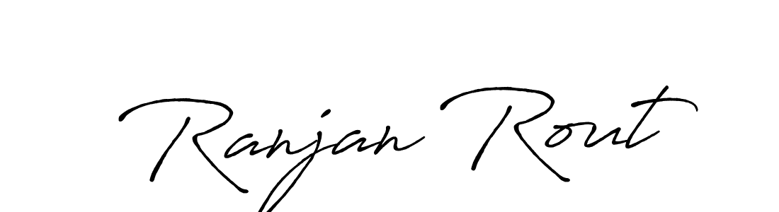 How to make Ranjan Rout name signature. Use Antro_Vectra_Bolder style for creating short signs online. This is the latest handwritten sign. Ranjan Rout signature style 7 images and pictures png