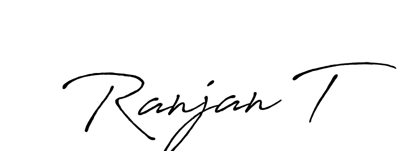 How to make Ranjan T name signature. Use Antro_Vectra_Bolder style for creating short signs online. This is the latest handwritten sign. Ranjan T signature style 7 images and pictures png
