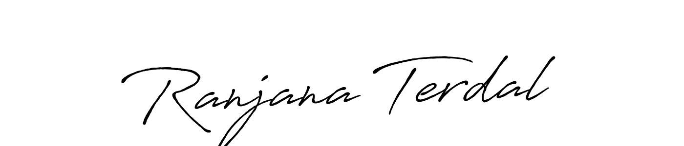 The best way (Antro_Vectra_Bolder) to make a short signature is to pick only two or three words in your name. The name Ranjana Terdal include a total of six letters. For converting this name. Ranjana Terdal signature style 7 images and pictures png