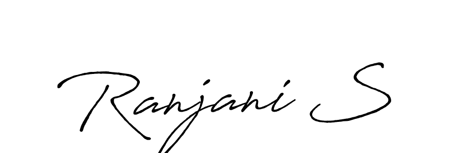 if you are searching for the best signature style for your name Ranjani S. so please give up your signature search. here we have designed multiple signature styles  using Antro_Vectra_Bolder. Ranjani S signature style 7 images and pictures png