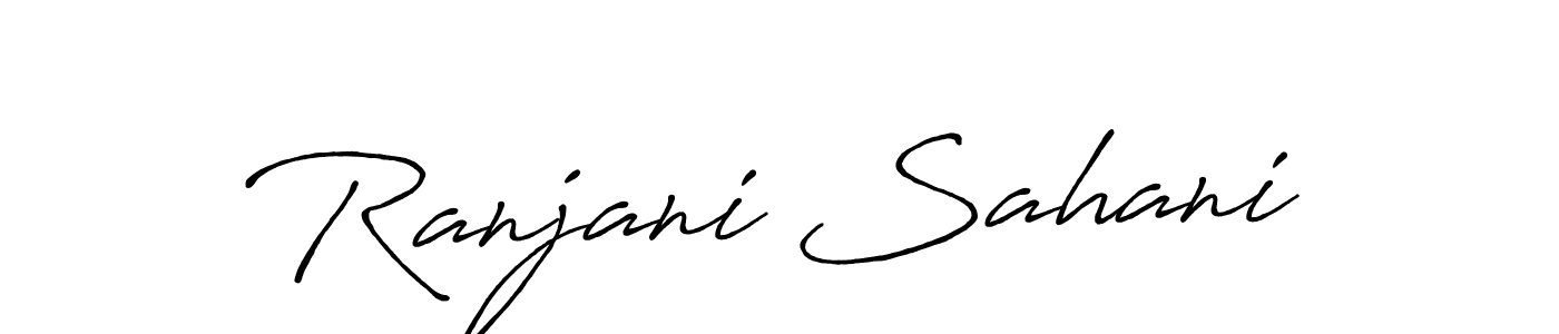The best way (Antro_Vectra_Bolder) to make a short signature is to pick only two or three words in your name. The name Ranjani Sahani include a total of six letters. For converting this name. Ranjani Sahani signature style 7 images and pictures png