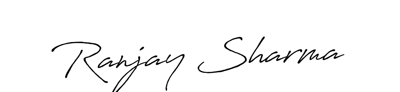 Use a signature maker to create a handwritten signature online. With this signature software, you can design (Antro_Vectra_Bolder) your own signature for name Ranjay Sharma. Ranjay Sharma signature style 7 images and pictures png