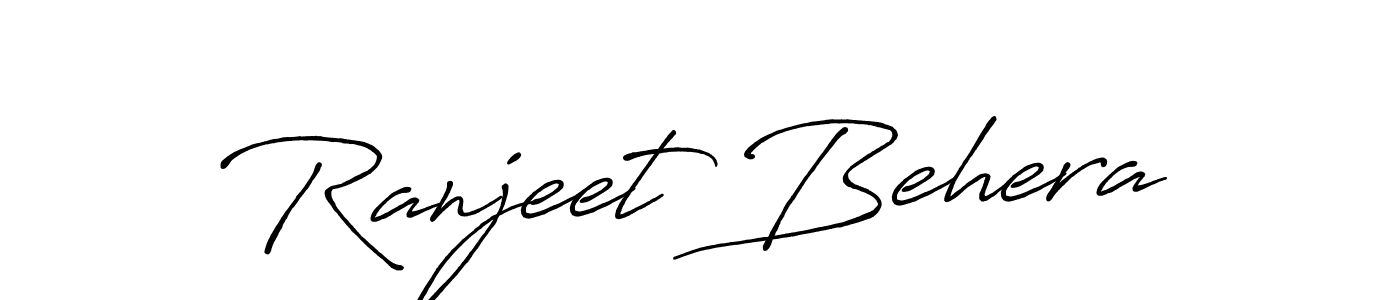 Create a beautiful signature design for name Ranjeet Behera. With this signature (Antro_Vectra_Bolder) fonts, you can make a handwritten signature for free. Ranjeet Behera signature style 7 images and pictures png