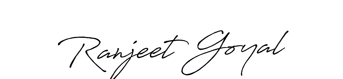 How to make Ranjeet Goyal signature? Antro_Vectra_Bolder is a professional autograph style. Create handwritten signature for Ranjeet Goyal name. Ranjeet Goyal signature style 7 images and pictures png