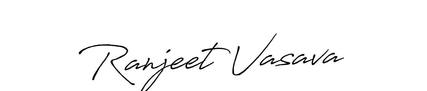 Ranjeet Vasava stylish signature style. Best Handwritten Sign (Antro_Vectra_Bolder) for my name. Handwritten Signature Collection Ideas for my name Ranjeet Vasava. Ranjeet Vasava signature style 7 images and pictures png