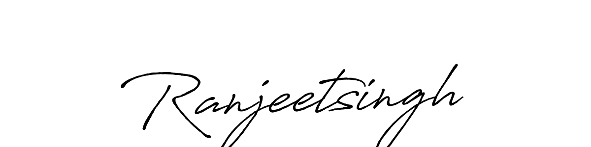 Make a beautiful signature design for name Ranjeetsingh. With this signature (Antro_Vectra_Bolder) style, you can create a handwritten signature for free. Ranjeetsingh signature style 7 images and pictures png