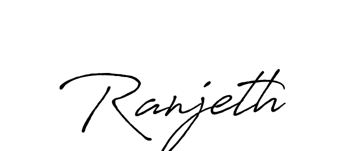 Make a beautiful signature design for name Ranjeth. With this signature (Antro_Vectra_Bolder) style, you can create a handwritten signature for free. Ranjeth signature style 7 images and pictures png